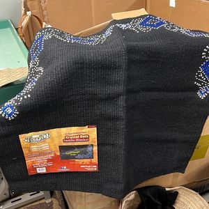 Tough-1 Saddle Blanket Diamond Wool Silver Stud 34"x38" Black 35-17898